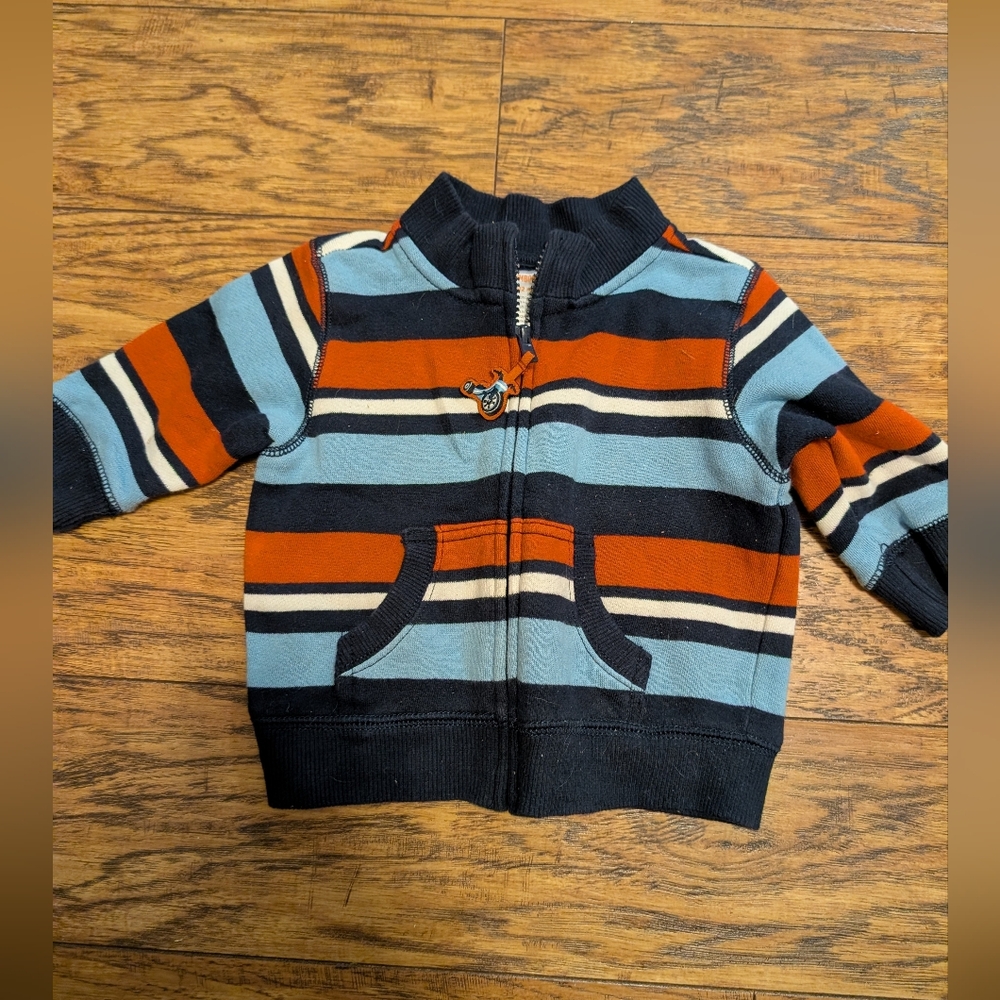 $💥3/$24 Gymboree Junior Racer Blue And Orange Striped Jacket